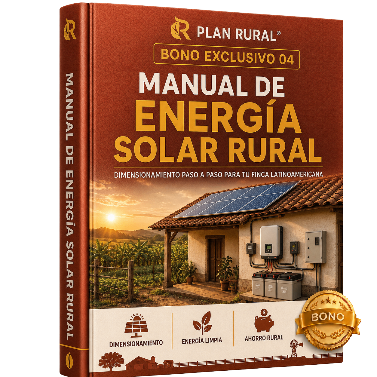 Mockup de Manual de Energía Solar Rural