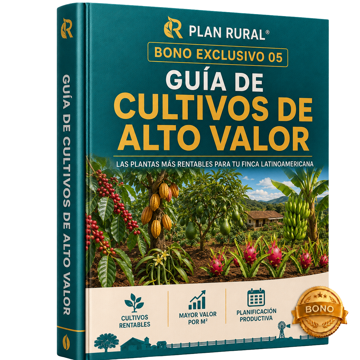 Mockup de Guía de Cultivos de Alto Valor